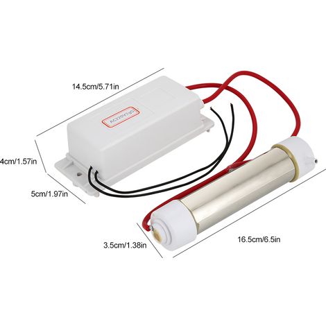 Ortviai Générateur d’ozone 2 g/h pour purification air et eau, stérilisation fruits/légumes, 220 V, métal blanc (1/3)