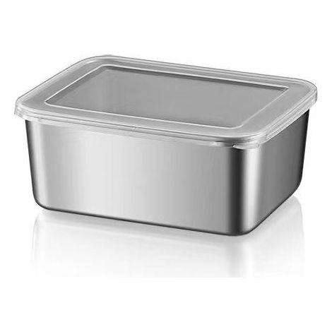 Vassoio per frutta in acciaio inox - Scatola per snack - Contenitore per alimenti - Scatola per snack in acciaio inox - Piccola scatola per alimenti con coperchio - Scatola per alimenti in metallo - C