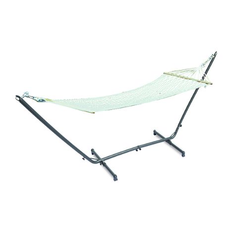 Hängematte aus Baumwollnetz 200x80 cm, mit Holzlatten MALIGI HOME MG/TESTA Weiß