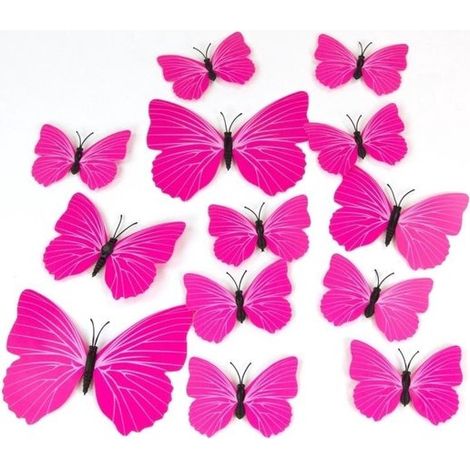 Sticker mural papillon 3D tridimensionnel coloré ajouré à double couche, décoration intérieure haut de gamme, ornement créatif. (1/2)
