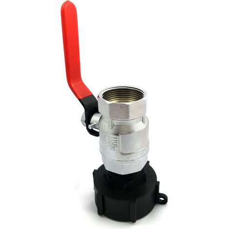 Raccord S60x6 - vanne à boisseau sphérique en laiton chromé sortie femelle 1 pouce 1/4 (1/2)