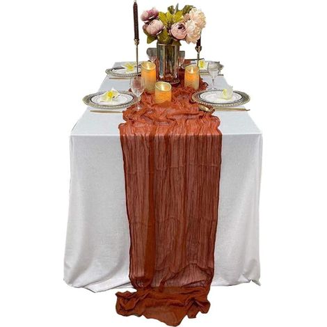 Chemin de table en gaze de coton, drapé d'arche pour décoration de mariage, centre de table en gaze pour événement