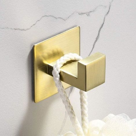 Gancho adhesivo. Gancho adhesivo de pared para baño. Colgador de paños de cocina. Colgador de cuadros sin taladrar. Gancho autoadhesivo de acero inoxidable. (1/4)
