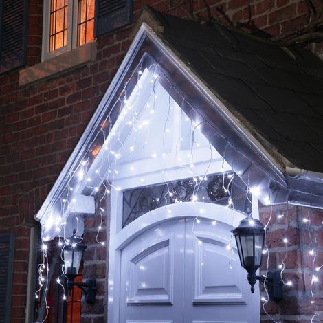 200 4.6m Christmas LED Icicle Chasing Lights White Xmas Tree Indoor Outdoor (1/3)