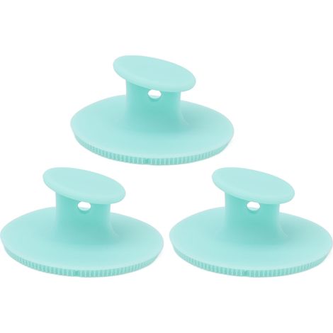 Lot 3 pinceaux nettoyants visage en silicone souple, exfoliants et massants, avec ventouse (1/5)