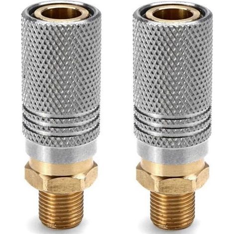 Adaptateur de charge PCP en métal – 2 pièces, raccord 1/8″ pour compresseur à air comprimé, résistant et étanche (1/4)