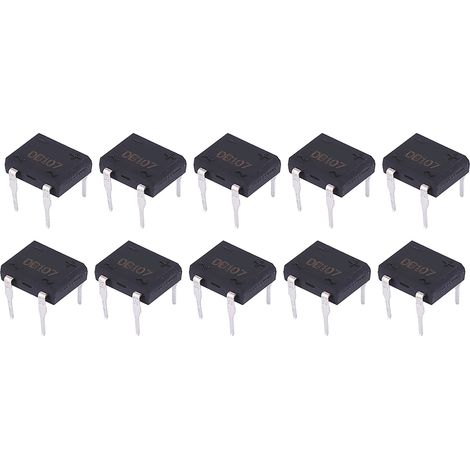 Eujgoov Redredeur de Pont 10 Pièces, Redredeur de Pont 1A 1000V 4 Broches pour Électronique Industrielle (10 vendu). (1/5)