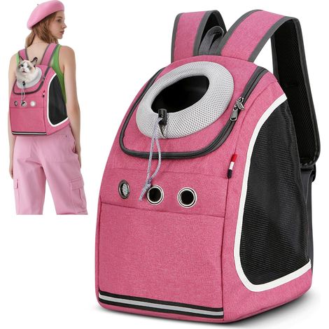 1 Sac à Dos pour Chien, Respirant et Pliable, avec Sangle de Sécurité, pour Chat et Petit Chien, Voyage Randonnée Camping