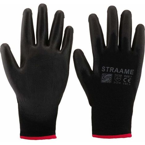 Lot de 12 gants de travail en nylon, antidérapants, haute adhérence, protection renforcée pour le bricolage en extérieur (1/5)