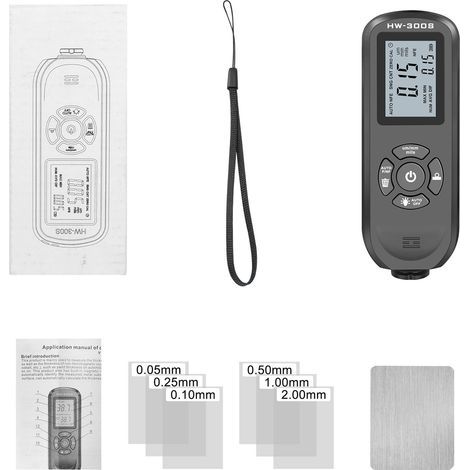 Zoternen Testeur de peinture automobile, jauge d'épaisseur de revêtement avec écran LCD numérique rétroéclairé, détecteur de profondeur, mesure (1/5)
