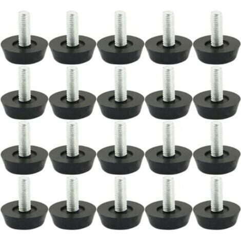 20 Stück M6 x 20 mm verstellbare Möbelfüße, verstellbare Füße, Möbelbeine, Tischbeine, Stuhlgestelle, Bodenschoner, Schrauben, Gleiter