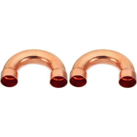 2pcs Raccord Coudé Cuivre pour Tuyaux Gaz, 25.4mm Raccord Tuyau d'Arrosage Durite Essence, Raccords Tuyauterie à Pression pour HVAC Climatisation Plomberie, Épaisseur 1mm - U Forme (1/4)