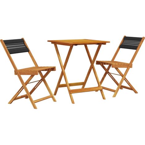 Maison Exclusive - Set da Bistrot 3pz Nero in Polipropilene e Legno Massello