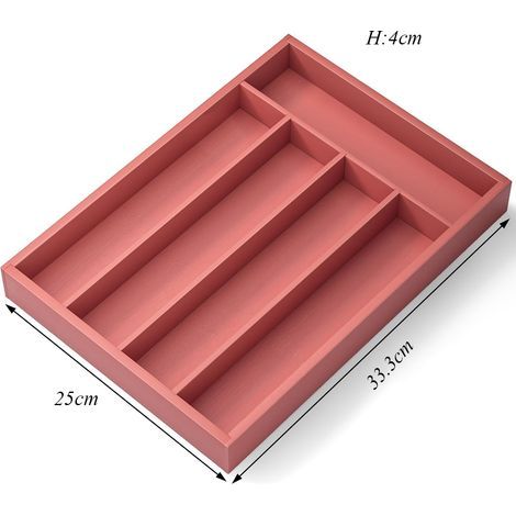 Boîte de rangement pour couverts - rouge-orange -tiroir à couverts (1/5)