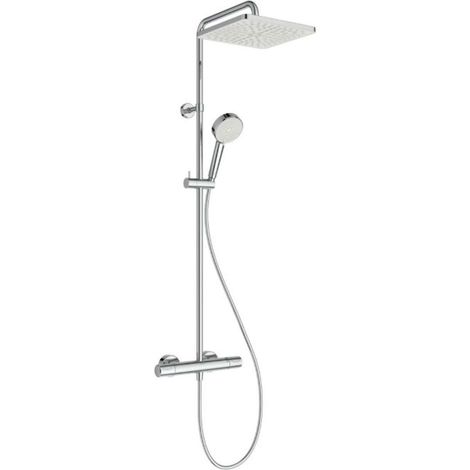 Ideal Standard Ceratherm T25N - Conjunto de ducha con termostato, 26x26 cm, 2 chorros, cromo A8521AA