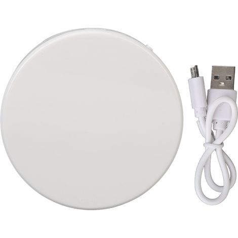 Miroir de poche magnifiant 3X LED rechargeable, pliable et éclairage ajustable, double face, blanc (1/5)