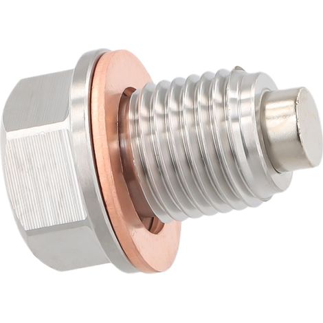 Bouchon de Vidange D'huile Magnétique, Carter d'Huile Moteur Voiture, Bouchon Carter d'huile Véhicule Moteur Inox, Écrou De Vidange Carter Avec Rondelle En Cuivre pour voitures motos (14  1.5)