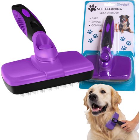 CEPILLO AUTOLIMPIANTE PARA PELO DE PERRO/GATO CON PEINE