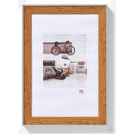 Cadre Photo hêtre 13 x 18 cm avec Bord extérieur argenté, Cadre Design bohème EN318P (1/5)