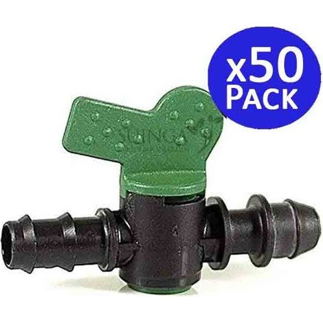Set di 50 Valvole di Passaggio Irrigazione Goccia a Goccia 20mm  Valvola Striata per Irrigazione Goccia a Goccia (1/2)