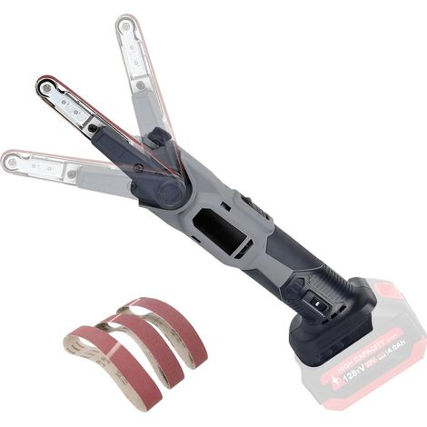 Akku-Bandschleifer kompatibel mit Makita 18V, 10x330mm Multifunktions-Elektroschleifer mit 3 Schleifbändern, 6 Geschwindigkeiten, 35° Neigung (Akku nicht im Lieferumfang enthalten) (1/5)