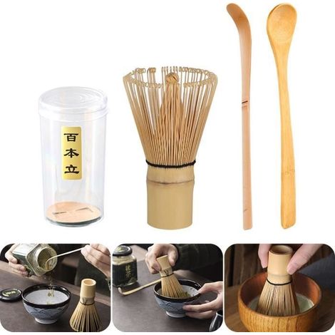 Matcha-Besen aus Bambus – leicht zu reinigen – Komplettes Set (1/4)