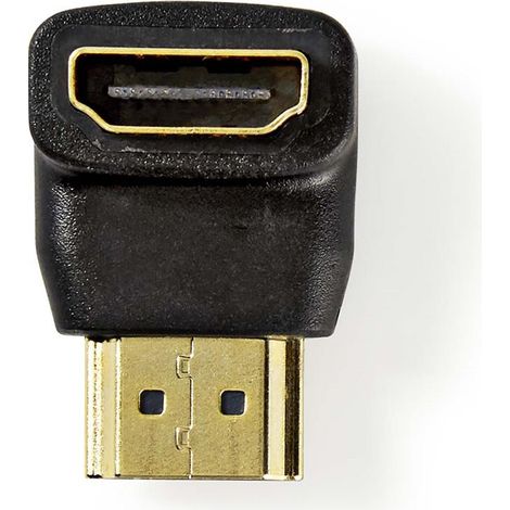 Adaptador hdmi conector hdmi salida hdmi chapado en oro en angulo de 90 abs negro 1 pc caja