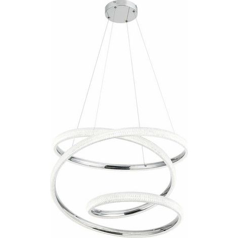 Lampadario glamour cromo Enzo LED 58W Ø70cm Reality