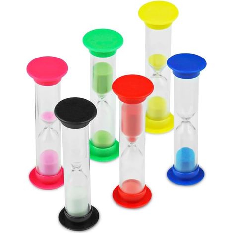 Sablier - 6 Pièces - Verre Et Plastique - Minuteur Visuel - Cuisine Et Enfant - 30s À 10min (1/5)