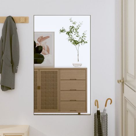 Miroir Mural Moderne, Miroir de maquillage, Miroir suspendu pour Vanité, Salle de Bain, Salon Chambre 50x80 cm Verre Rectangulaire KIM1405 (1/5)