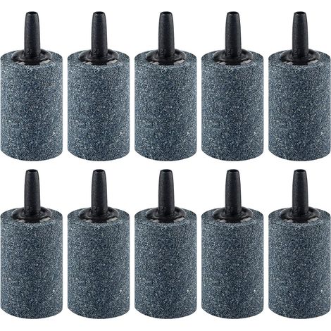 Lot de 10 pièces Aquarium Pierre à air 3 cm Cylindre diffuseur de Bulles - Dispositif pour Pompes à air Nano, Petits seaux, Aquariums et réservoirs DWC de Jardin extérieur