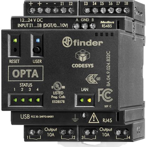 Finder 8A.04.9.024.832C Programmierbares Logikrelais (PLR) Relais 12 V/DC, 24 V/DC 1 St. Zeitbereic