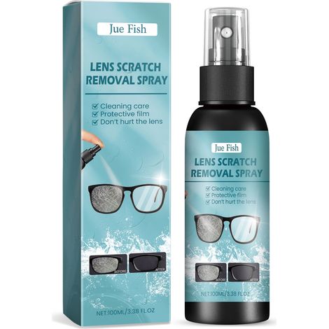 Jue-Fish : produit pour éliminer les rayures sur les verres de lunettes, réparer les rayures et les marques de frottement, redonner de l'éclat aux verres ternis et entretenir les verres de lunettes (1/5)