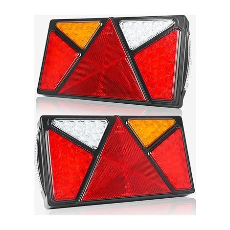 Feux Arrière Remorque LED 12V 24V IP67 Étanches Feux De Circulation Stop Clignotants Recul Antibrouillard Éclairage Plaque Camion Caravane Fourgon Tracteur (1/5)