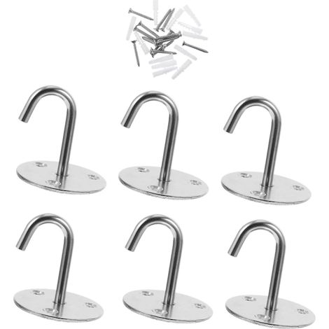 6 crochets muraux, inox, pour maison et bureau et rangement mural (1/5)