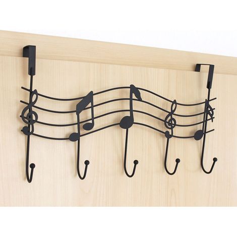 Türgarderobe 131019 Türhaken 42 cm Garderobe Kleiderhaken Haken Hakenleiste / Farbe: Schwarz