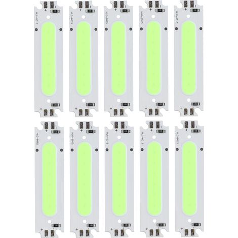 10 pièces puces LED COB source lumineuse bande longue diodes 12V 2W pour accessoires éclairage voiture lumière verte (1/5)