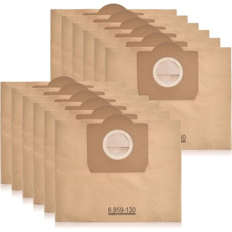 Lot de 5 sacs aspirateur pour Karcher 6.959-130.0 (WD 3, WD 3 P et WD 3 Premium) sacs en papier filtre A 2201/2204/2504 (1/5)