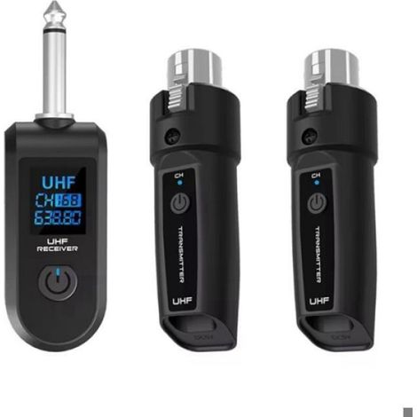 Adaptateur UHF XLR - Récepteur Émetteur Microphone Sans Fil - Pour Microphone Dynamique Guitare et Table de Mixage PA - 1 Pièce (1/4)