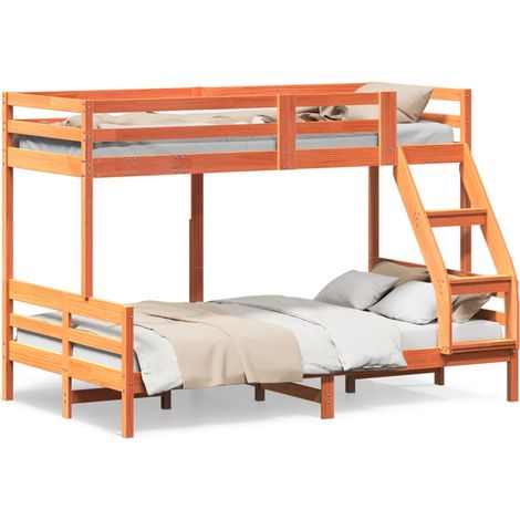 Maison Exclusive - Litera de madera maciza de pino marrón cera 80
