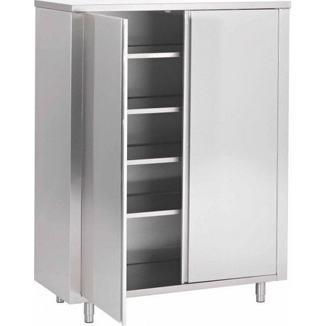 Armoire Inox Haute (P)600 X (H)1800 Mm 2 Portes Battantes, Aisi 430 - Prodirest