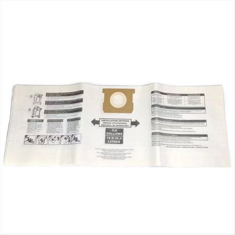 Sac à Poussière - Papier - Compatible Shopvac 5 À 8 Gallons - Pour Aspirateur Industriel - Lot De 5 (1/5)