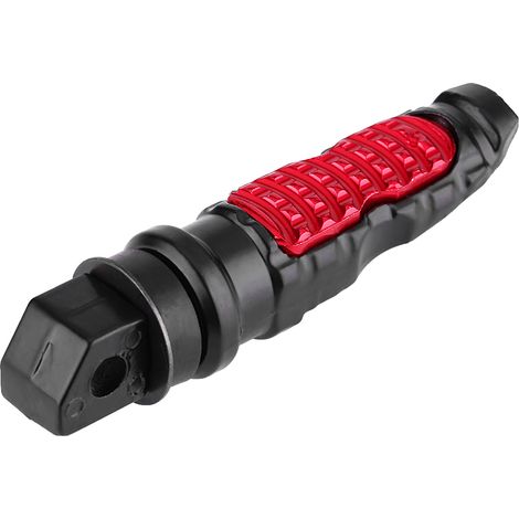 Paire de repose-pieds passager aluminium universel pour moto, trous 8mm, rouge, kit arrière réglable (1/5)