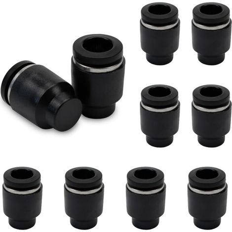 10 pièces 12mm Tuyau OD Raccord pneumatique à emboîtement Capuchon Raccord (PPF12) (1/4)