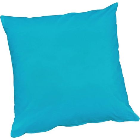 Fodera Cuscino Cotone Lucido 40x40 Cm Cerniera Copricuscino 100% Made In Italy - Turchese