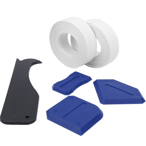 Kit 6 outils de lissage joint silicone plastique spatule verre carrelage racloir mastic bande étanchéité (1/5)