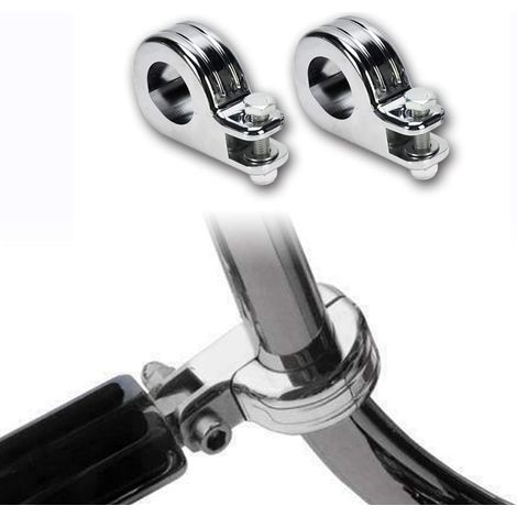 BEBUSINGOTO Kit de montage de pinces pour autoroute Pour barre de protection du moteur de 3,2 cm et 3,2 cm Compatible avec Harley Electra Road King Street Glide Chrome (1/5)