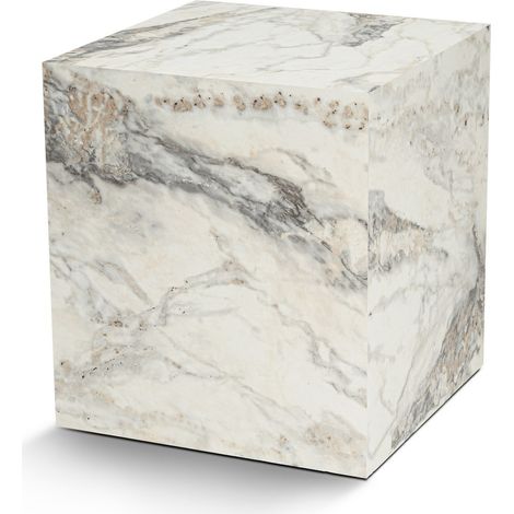 Beistelltisch aus Holz "Küp" – 45 x 45 x 50 cm – Marmor Freesia (1/5)