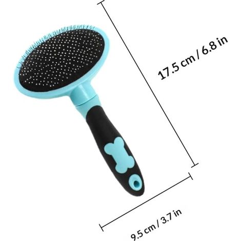 Pet Grooming Brush Massage Function for Cats and Dogs with Stainless Steel Bristles and Handle Skin-friendly Grooming Tool for Shedding and Cleaning (1/4)