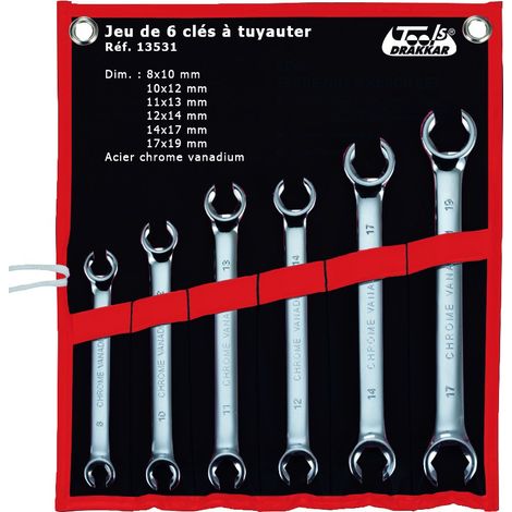 DRAKKAR-TOOLS - Jeu de 6 clés à tuyauter - 13531 - Ce produit de marque DRAKKAR-TOOLS est neuf.